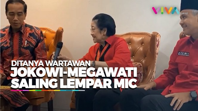 Jokowi-Megawati Saling Lempar Mic di Rakernas III PDIP
