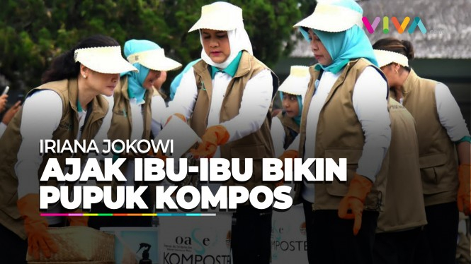 Iriana Jokowi Tejun Bikin Pupuk Kompos Bersama Warga
