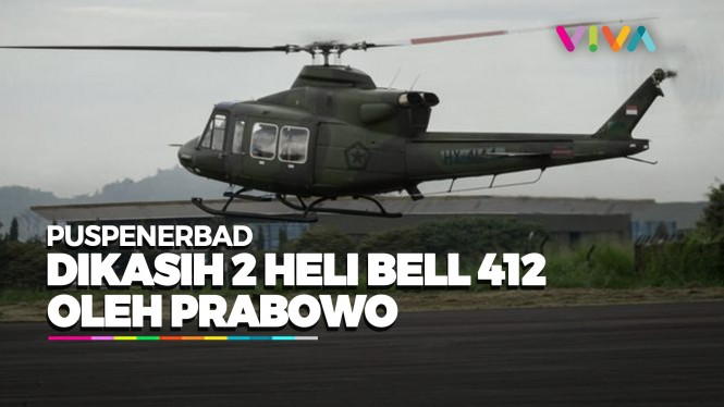 Puspenerbad Dapat Hadiah Dua Bell 412 dari Menhan Prabowo