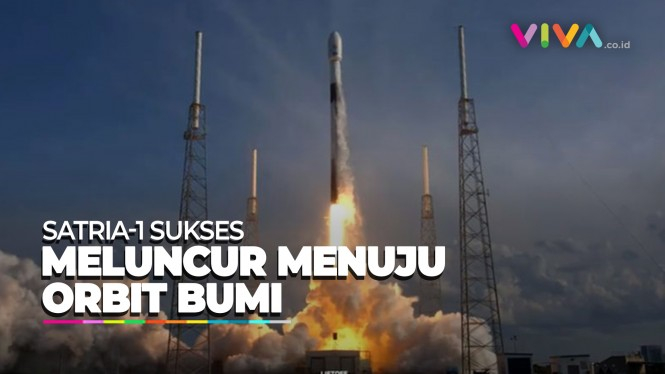 VIDEO Satelit Internet RI Pertama Diluncurkan Roket SpaceX