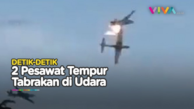 VIDEO 2 Pesawat Tabrakan di Udara hingga Timbul Letupan Api