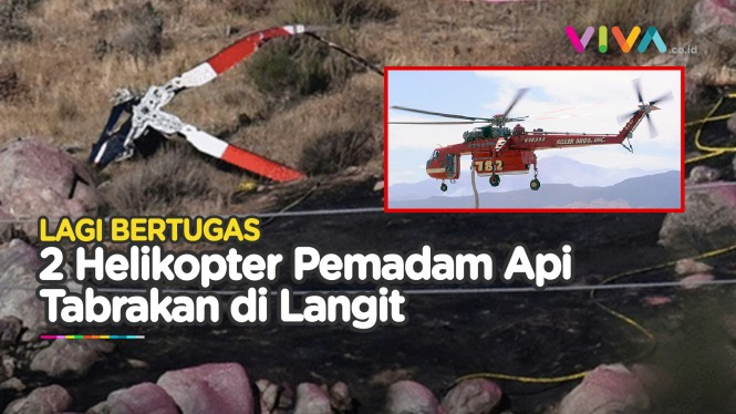 2 Helikopter Pemadam Kebakaran Bertubrukan Saat Bertugas