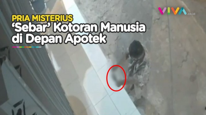 JIJIK! CCTV Pria Buang 'Ranjau Kuning' di Depan Apotek