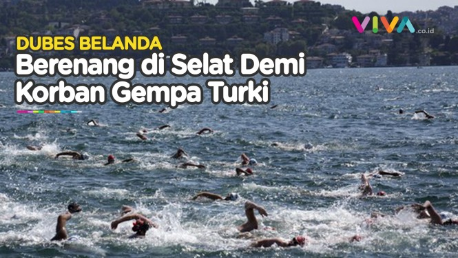Dubes Belanda Berenang Lewati Selat Demi Korban Gempa Turki
