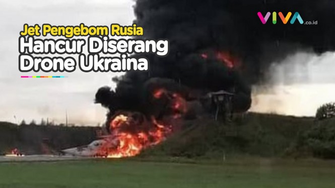 Pesawat Pengebom Rusia Meledak 'Ditoyor' Drone Ukraina