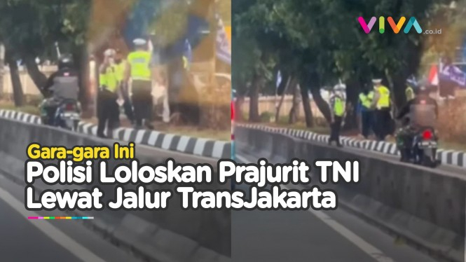 Polisi Cuma Diam saat Prajurit TNI Lewat Jalur TransJakarta