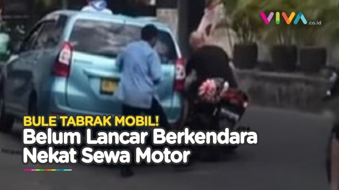 Nekat Sewa Motor, Bule Ini Seruduk Pengendara di Bali