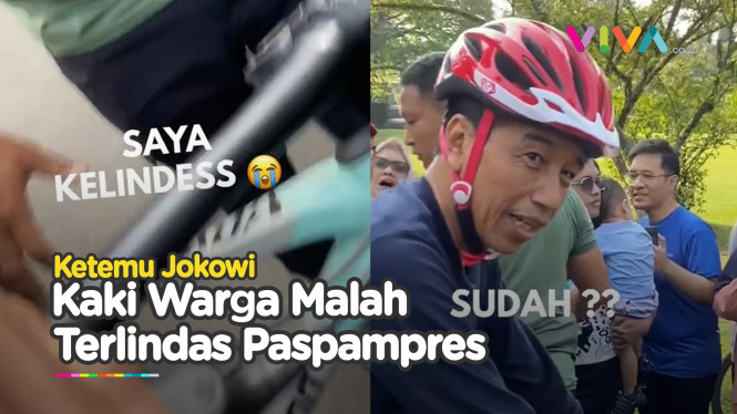 Duh, Kaki Warga Bogor Terlindas Sepeda Paspampres Jokowi
