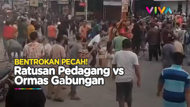 KIOS DIACAK, Ratusan Pedagang vs Ormas Gabungan di Pasar