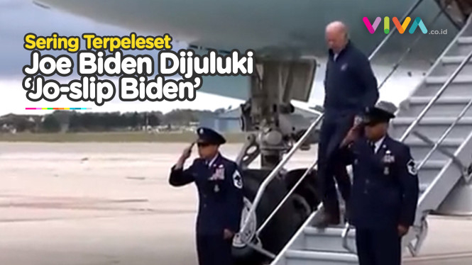 Joe Biden Terpeleset dan Nyaris Jatuh dari Air Force One