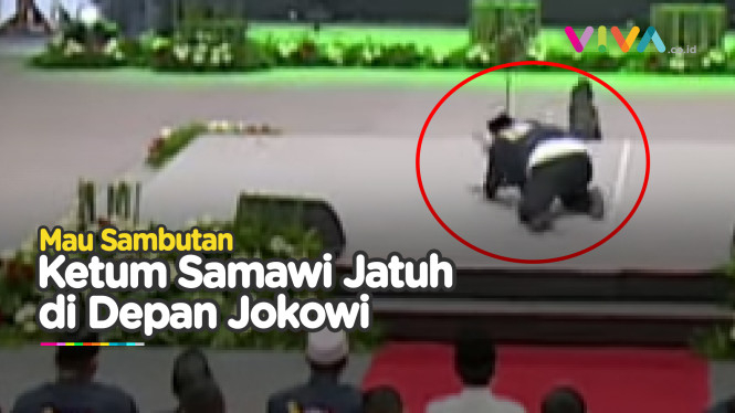 VIDEO Ketum Samawi Jatuh di Depan Presiden Jokowi