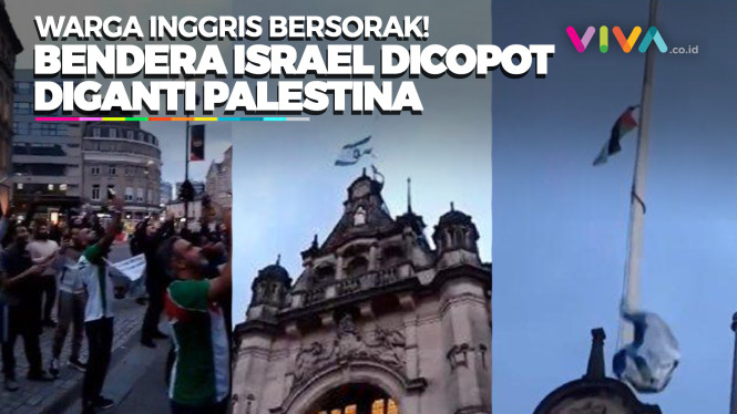 Warga di Inggris Copot Bendera Israel dan Diganti Palestina