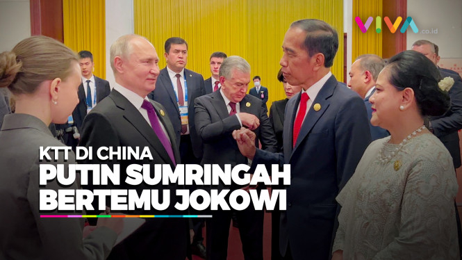 Wajah Jutek Putin Luntur saat Berpapasan dengan Jokowi