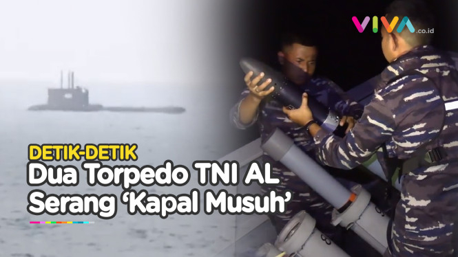 Penembakan 2 Torpedo TNI AL Musnahkan 'Kapal Musuh'