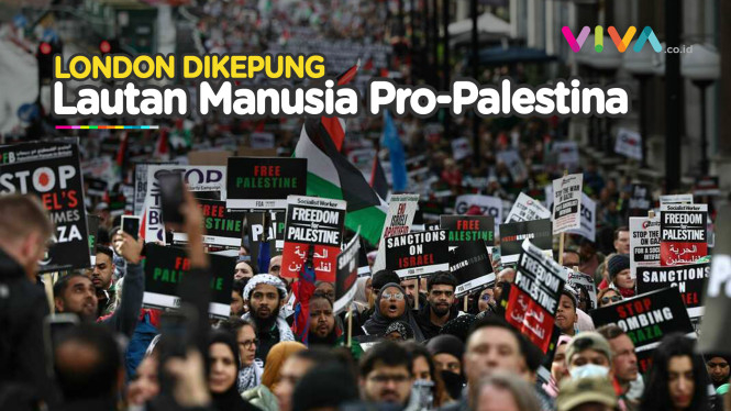 Gemuruh Belasan Ribu Orang Dukung Palestina di London