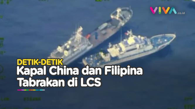 Rekaman Insiden Kapal Filipina dan China Bertabrakan di LCS