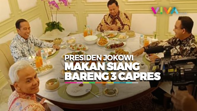 Momen Akrab Jokowi Makan Siang Bareng 3 Capres di Istana