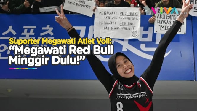 Suporter Atlet Voli Megawati Bawa Poster Satire di Korsel