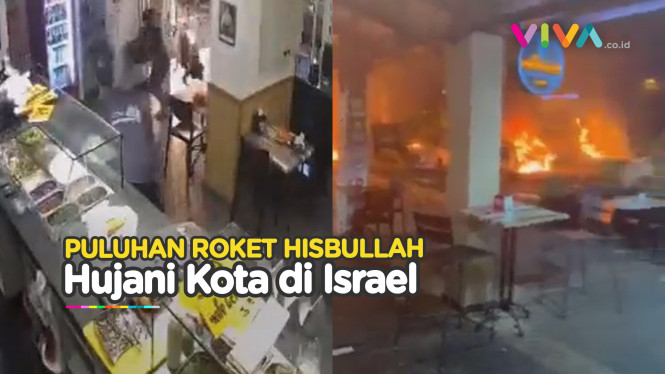 DETIK-DETIK Roket Hisbullah Bombardir Kota di Israel