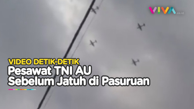 Video 4 Pesawat TNI AU 'Tertelan' Awan Tebal Sebelum Jatuh