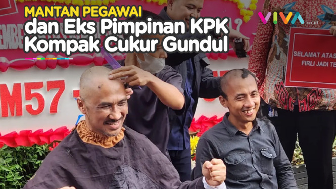 Rayakan Firli Tersangka, Eks Pimpinan KPK Cs Cukur Gundul