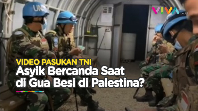 Pasukan TNI Asyik Bercanda di Gua Besi Diduga di Palestna