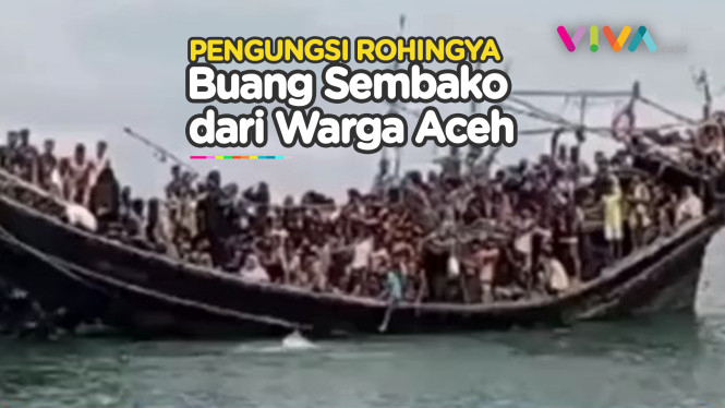 Pengungsi Rohingya Buang Sembako dari Warga Aceh