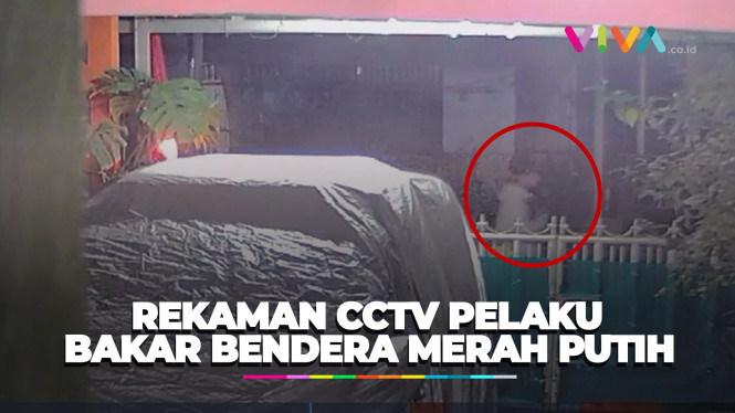 Rekaman CCTV Detik-detik Pelaku Bakar Bendera