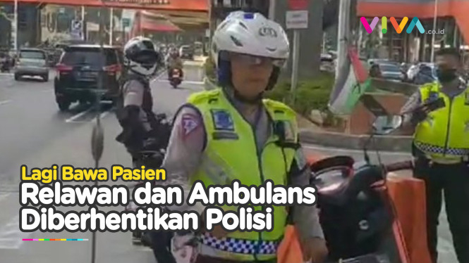 CEKCOK! Polisi Tilang Relawan Ambulans Saat Bawa Pasien