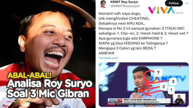 Roy Suryo Soal 3 Mikrofon Gibran Jadi Ancaman Baru KPU