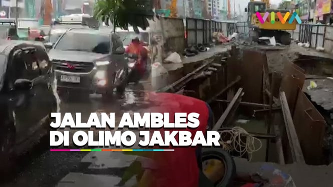 Potret Jalan Ambles di Olimo Jakbar yang Bikin Macet