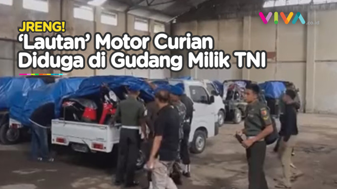 Markas Diduga Milik TNI Berisi Ratusan Motor Curian