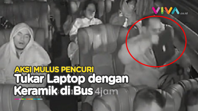 VIDEO Taktik Pencurian Laptop Diduga di Bus Sinar jaya