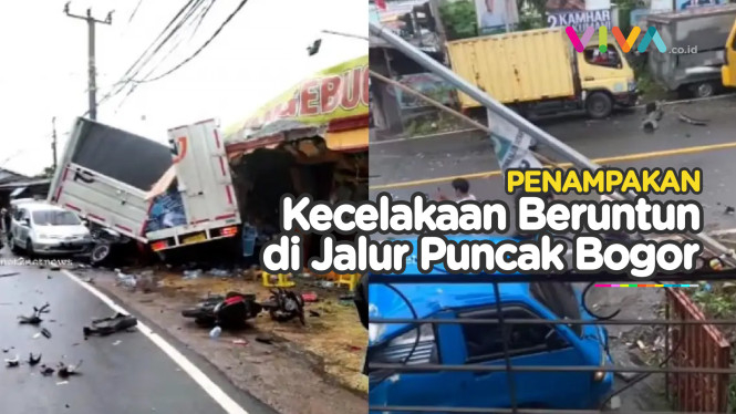 BREAKING NEWS! Kecelakaan Beruntun di Jalur Puncak Bogor