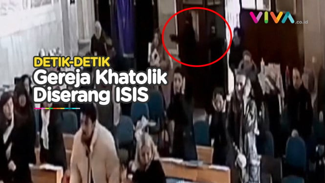 CCTV Penyerangan Pria Bertopeng di Dalam Gereja Turki