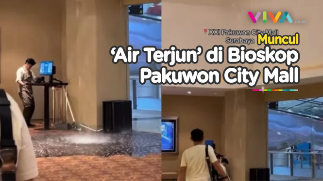 BYUUR! 'Air Terjun' dari Atap Bioskop Mall Surabaya