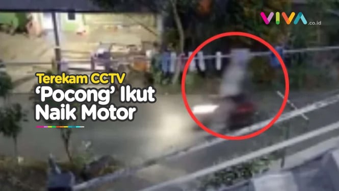 VIDEO 'Pocong' Nebeng Warga Naik Motor Waktu Maghrib