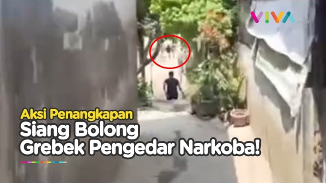 Detik-detik Polisi Grebek Kampung Narkoba di Medan