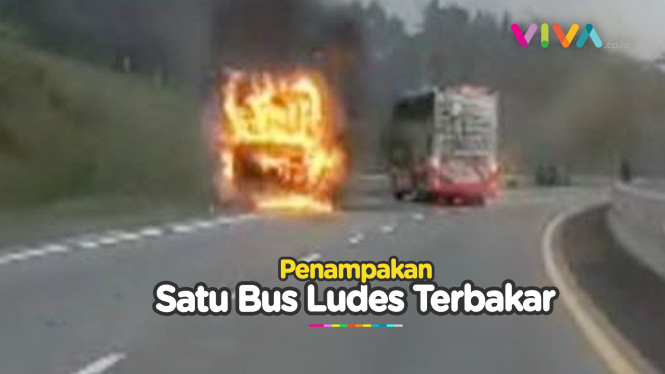 Kerugian Setengah Miliar! Bus Rosalia Indah Hangus Terbakar