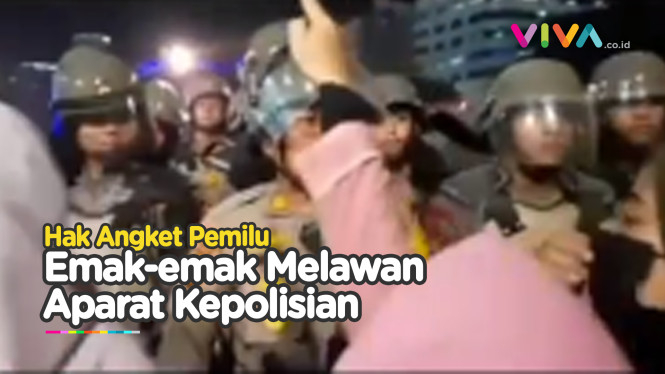 Represif, Polisi Lawan Geng Emak-emak Pendemo Hak Angket
