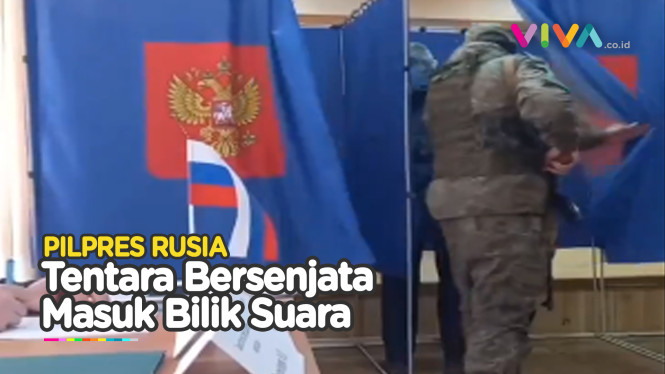 Begini Pemilu di Rusia, Tentara Bersenjata Masuk Bilik Suara