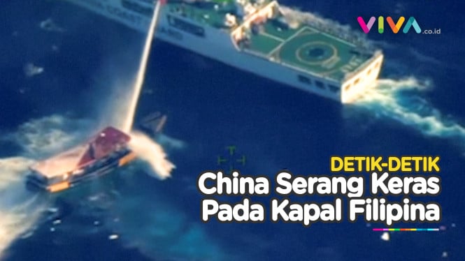 Viral! China Semprot Kapal Filipina Hingga Prajurit Terluka