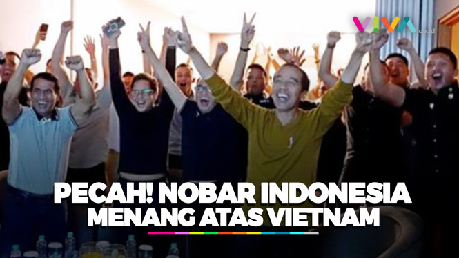 Keseruan Jokowi dan Para Menteri Nobar Timnas Indonesia