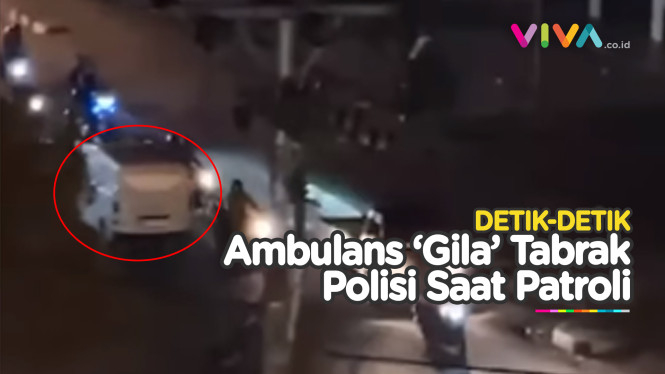 2 Polantas Polresta Padang Ditabrak Sopir Ambulans Mabuk
