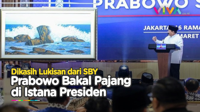 Momen Prabowo Terharu Dikasih Lukisan Oleh SBY