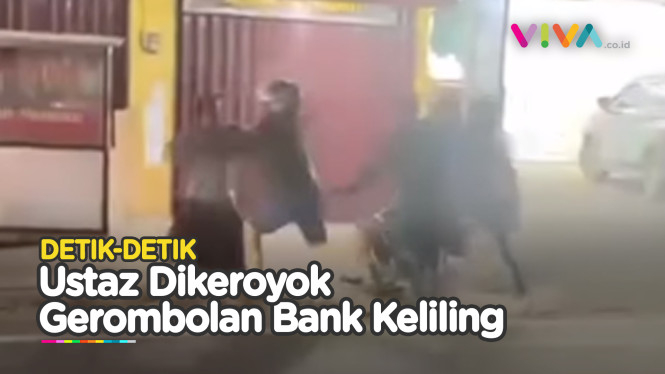 Viral Ustaz Dikeroyok Sekelompok Bank Keliling di Serang