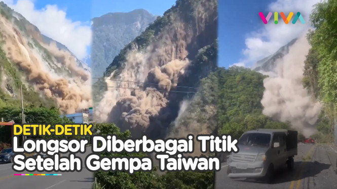 Penampakan Horor Bukit Longsor Diguncang Gempa Taiwan