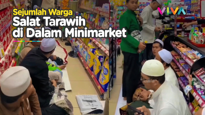 Demi Meraih Lailatul Qadar, Warga Salat Tarawih di Minimarke