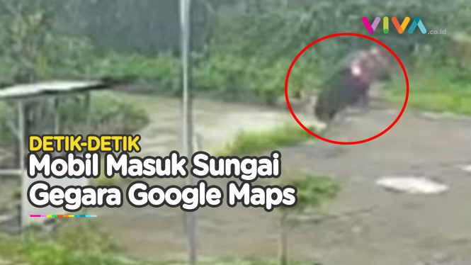 Korban Google Maps! Mobil Masuk Sungai Saat Jemput Penumpang