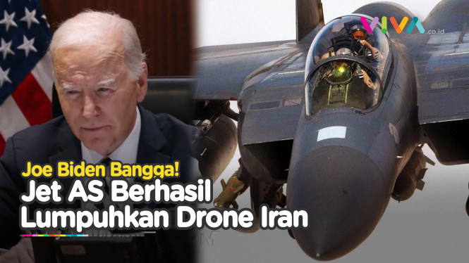 Biden Bangga! Jet Tempur F-15E Melibas Puluhan Drone Iran
